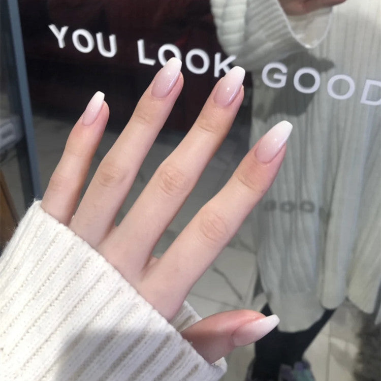 Milky White Ombré Nails