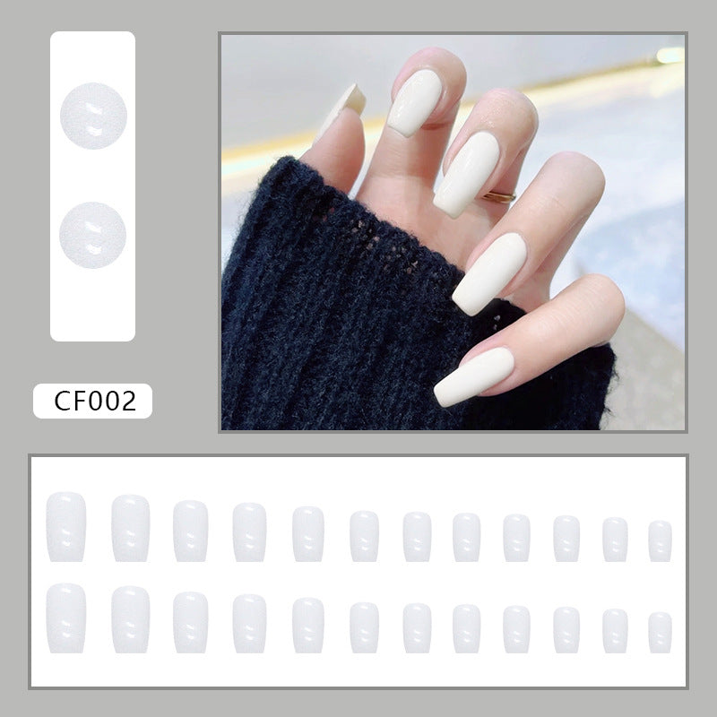 Elegant White Coffin Nails