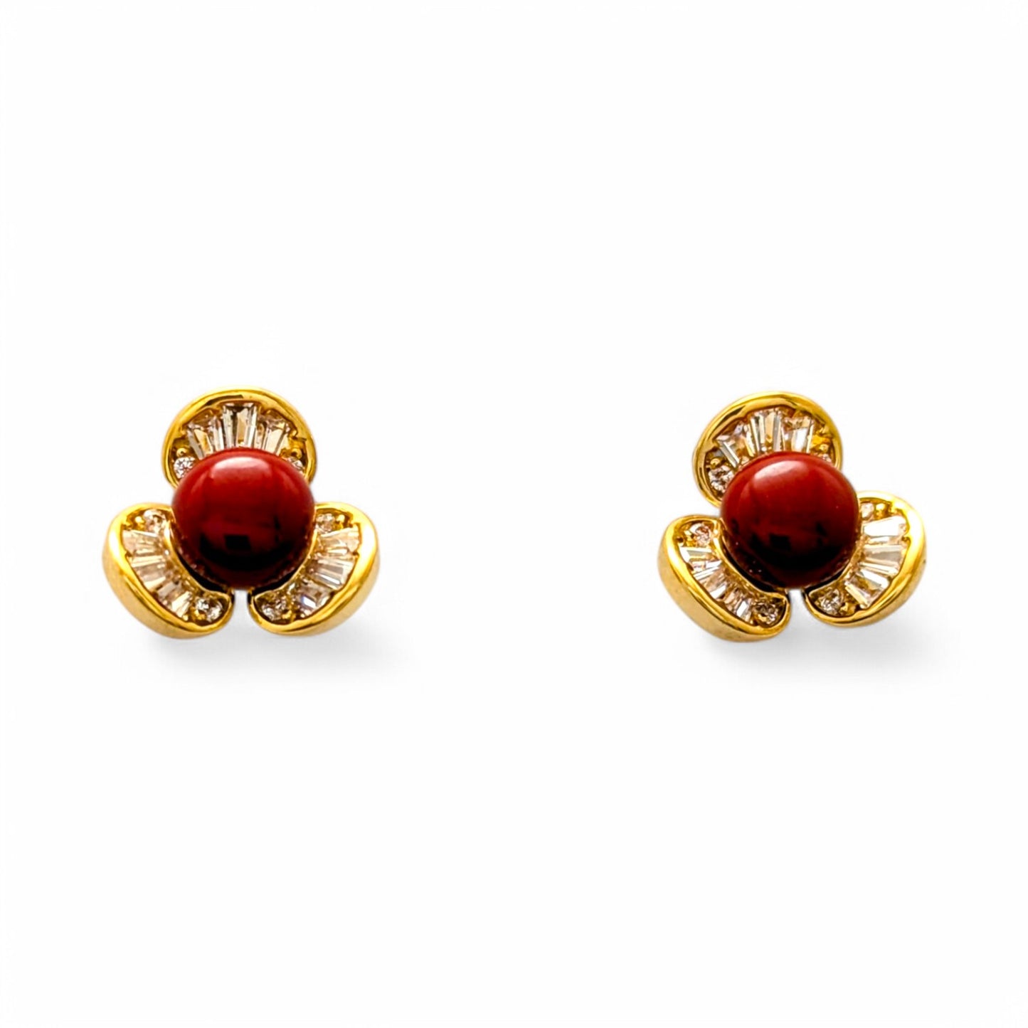 Ruby Floral Earrings