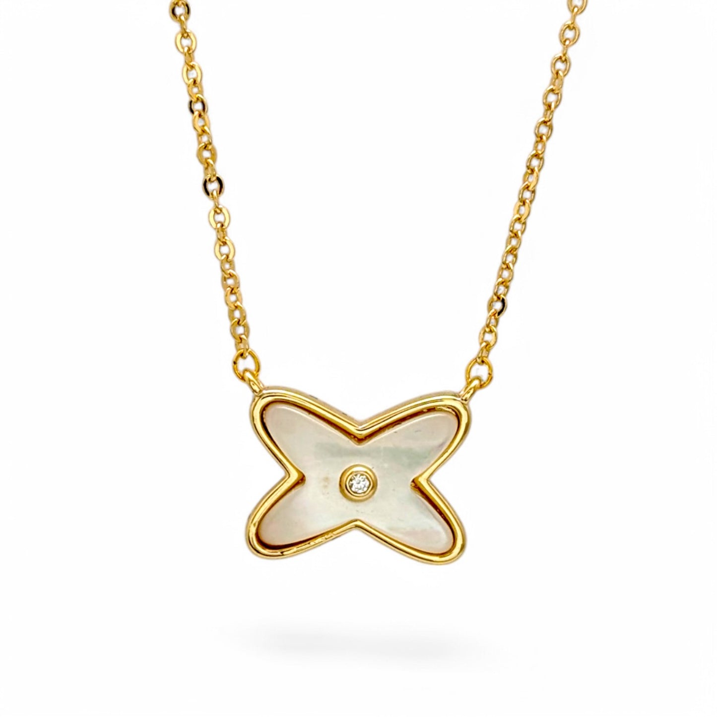 Pearl X Pendant Necklace