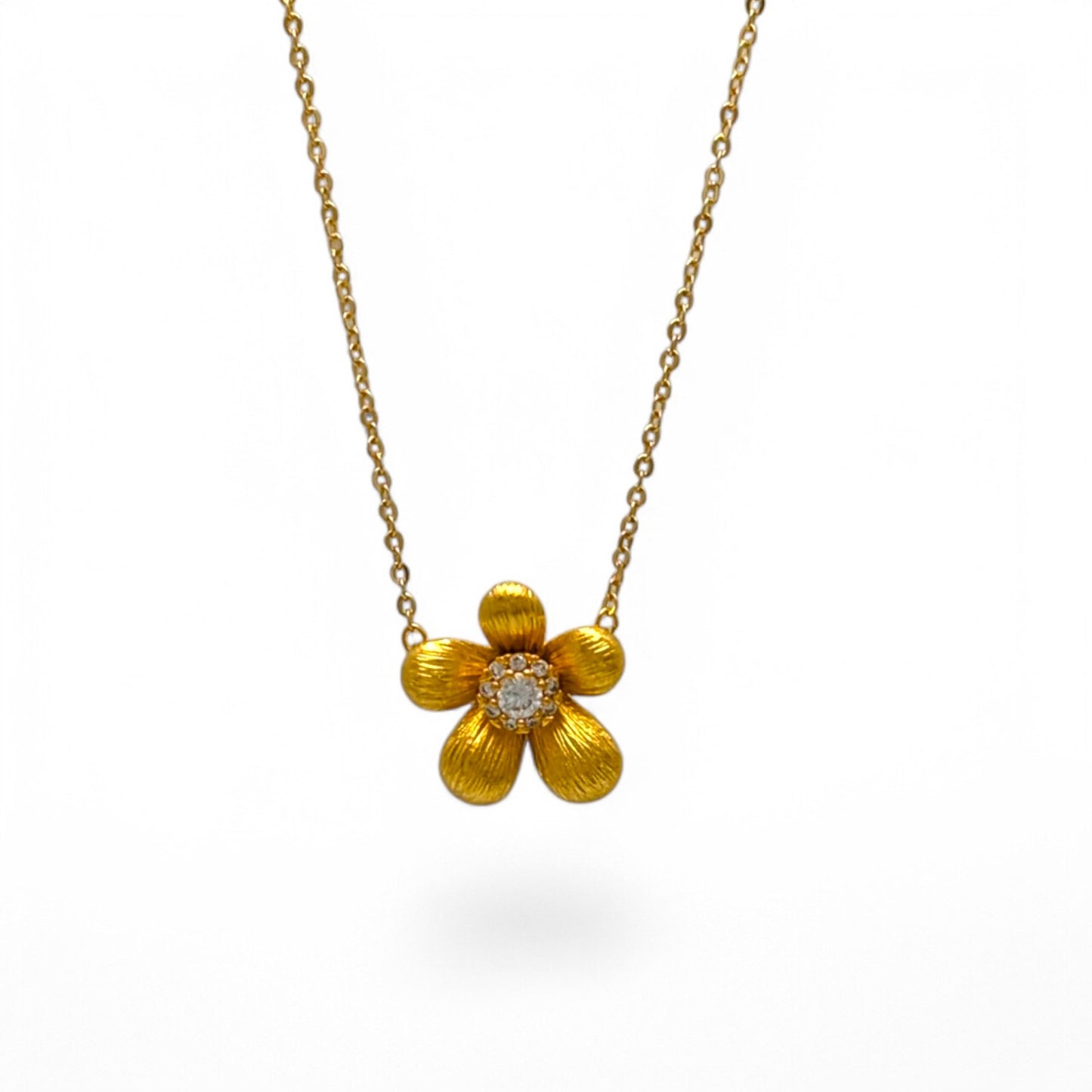Gold Flower Pendant Necklace
