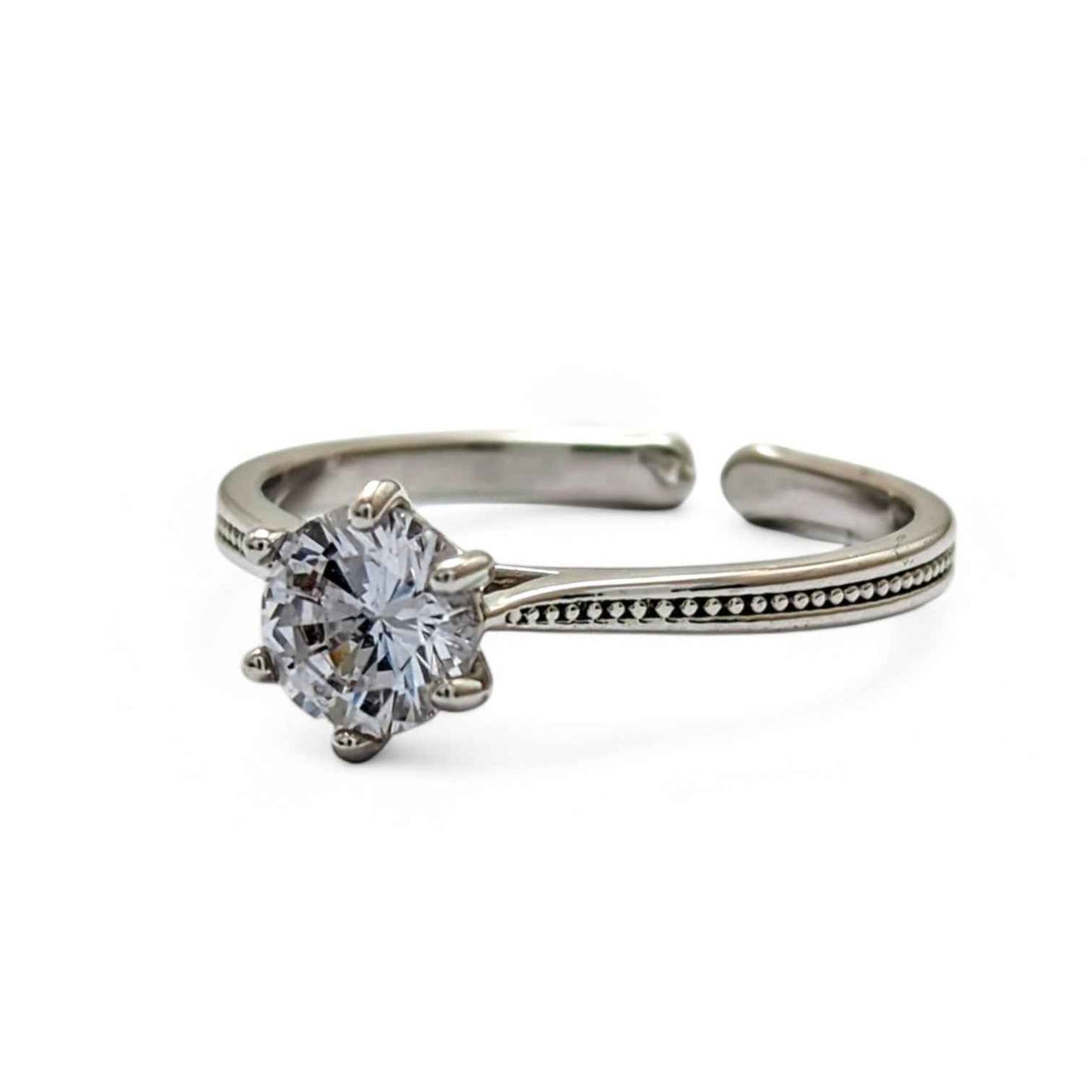 Silver Ring with Sparkling Stone