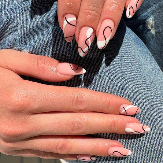 Modern Abstract Swirl Nails