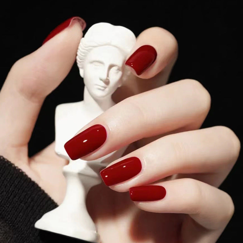 Classic Red Glossy Nails