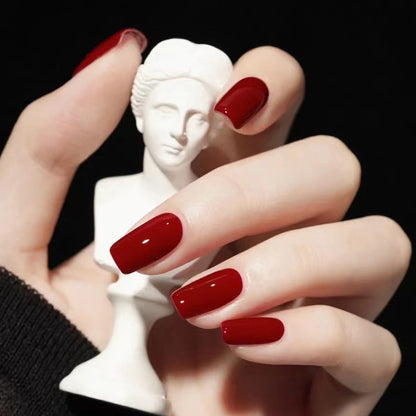 Classic Red Glossy Nails
