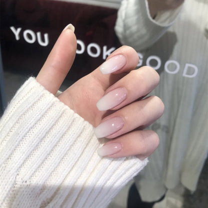 Milky White Ombré Nails