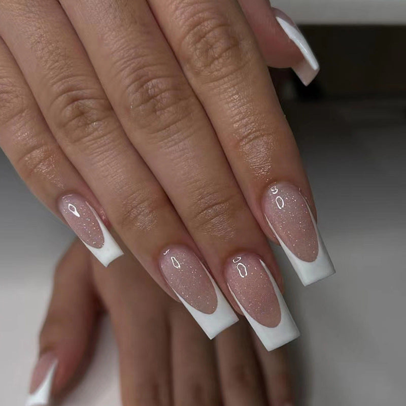 Classic Square French Tip Nails