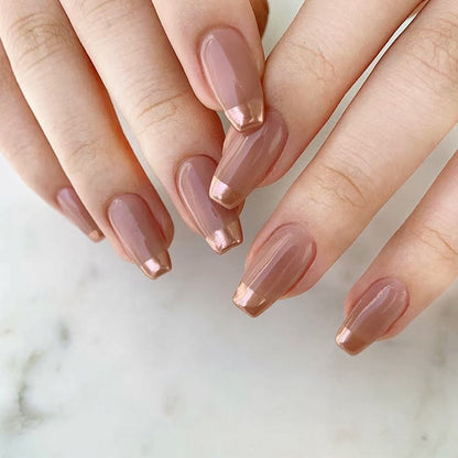 Rose Gold French Tip Nails