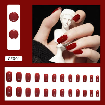Classic Red Glossy Nails