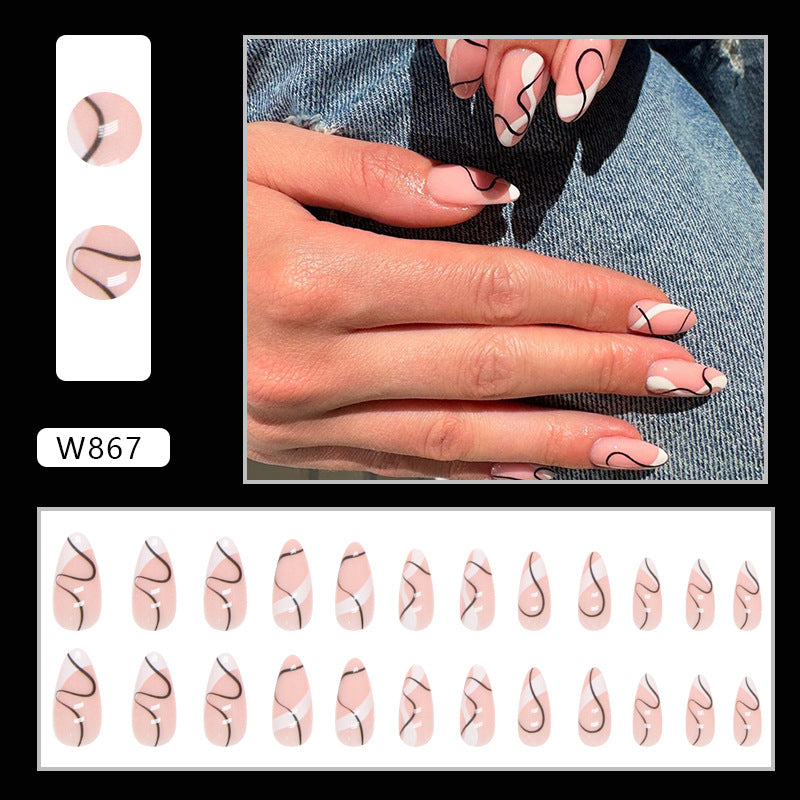 Modern Abstract Swirl Nails