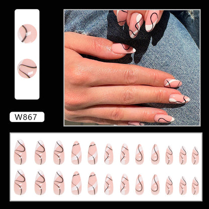 Modern Abstract Swirl Nails