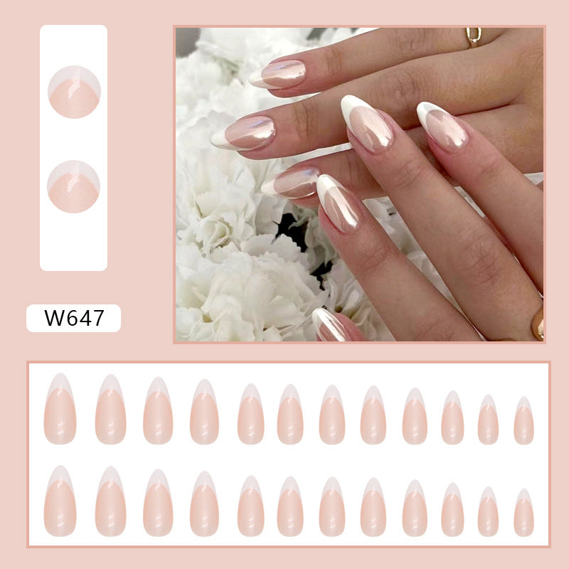 Pearl White French Tip Nails