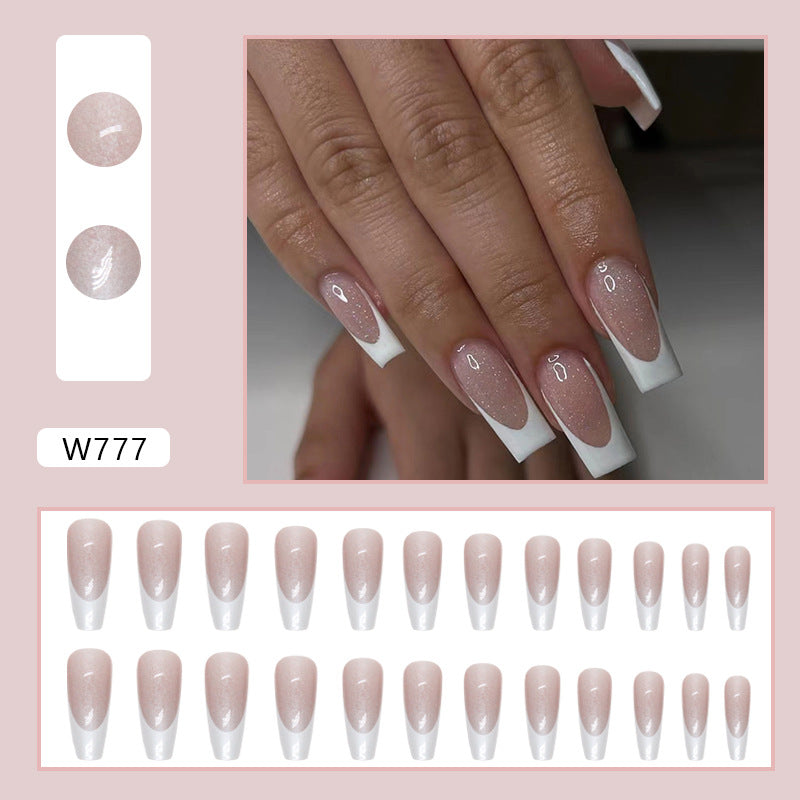 Classic Square French Tip Nails