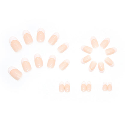 Glossy White French Tip Nails – Classic Almond Design
