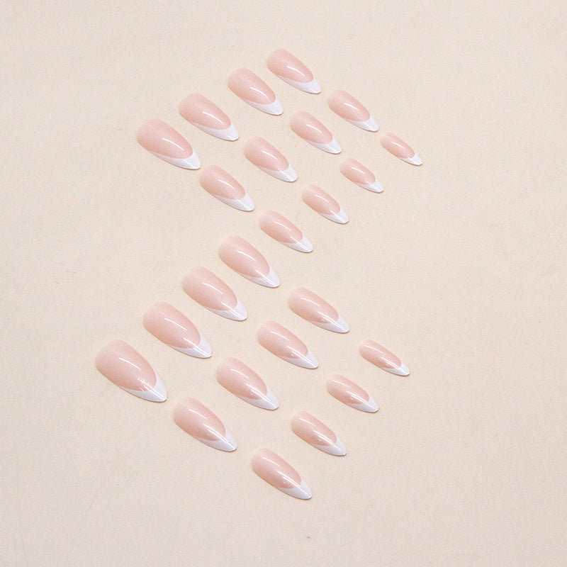 Pearl White French Tip Nails