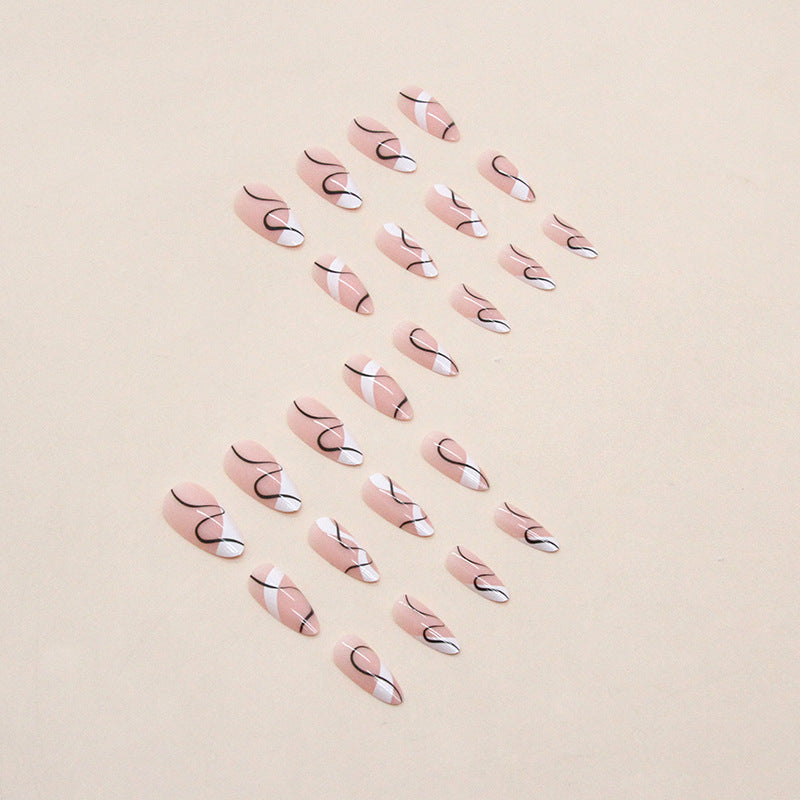 Modern Abstract Swirl Nails