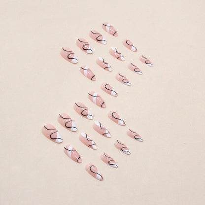 Modern Abstract Swirl Nails