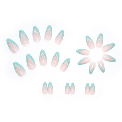 Mint Green Outline Nails – Sleek & Stylish Almond Shape