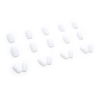 Elegant White Coffin Nails