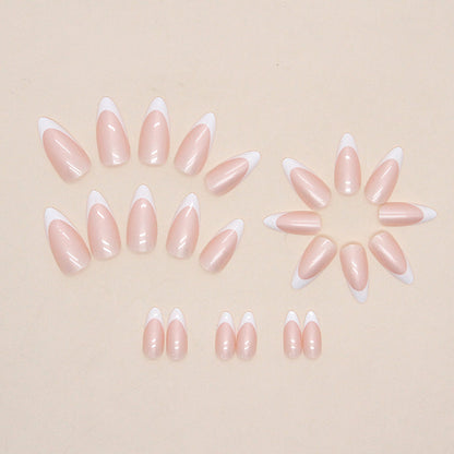 Pearl White French Tip Nails