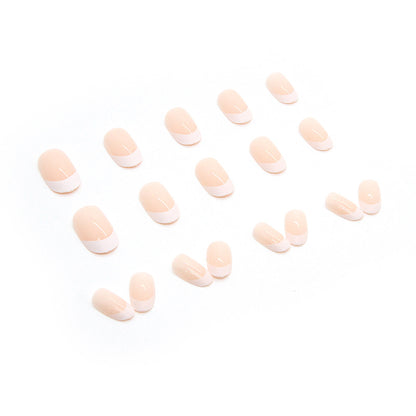 Glossy White French Tip Nails – Classic Almond Design