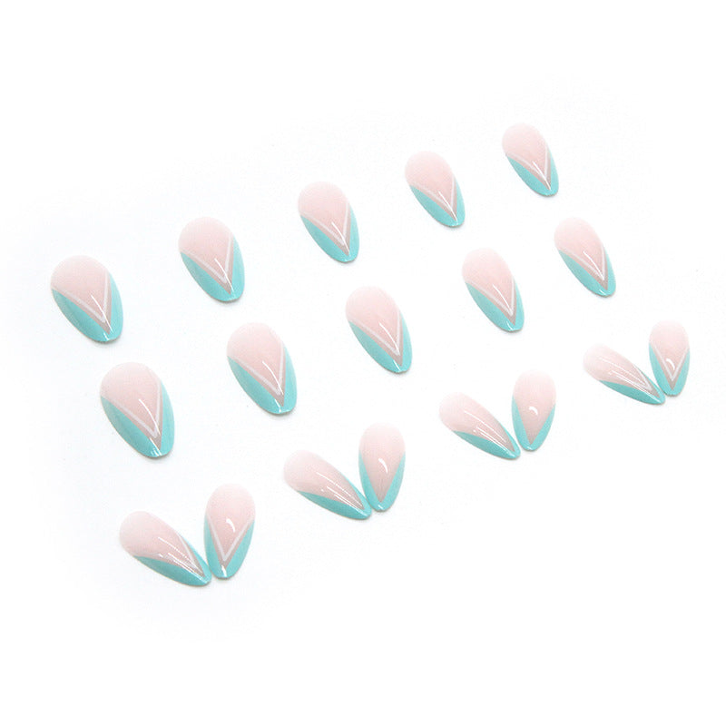 Mint Green Outline Nails – Sleek & Stylish Almond Shape