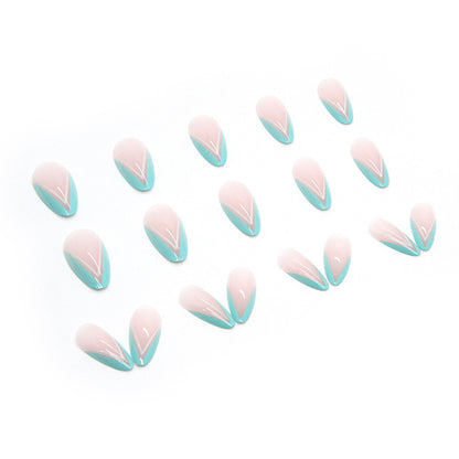 Mint Green Outline Nails – Sleek & Stylish Almond Shape