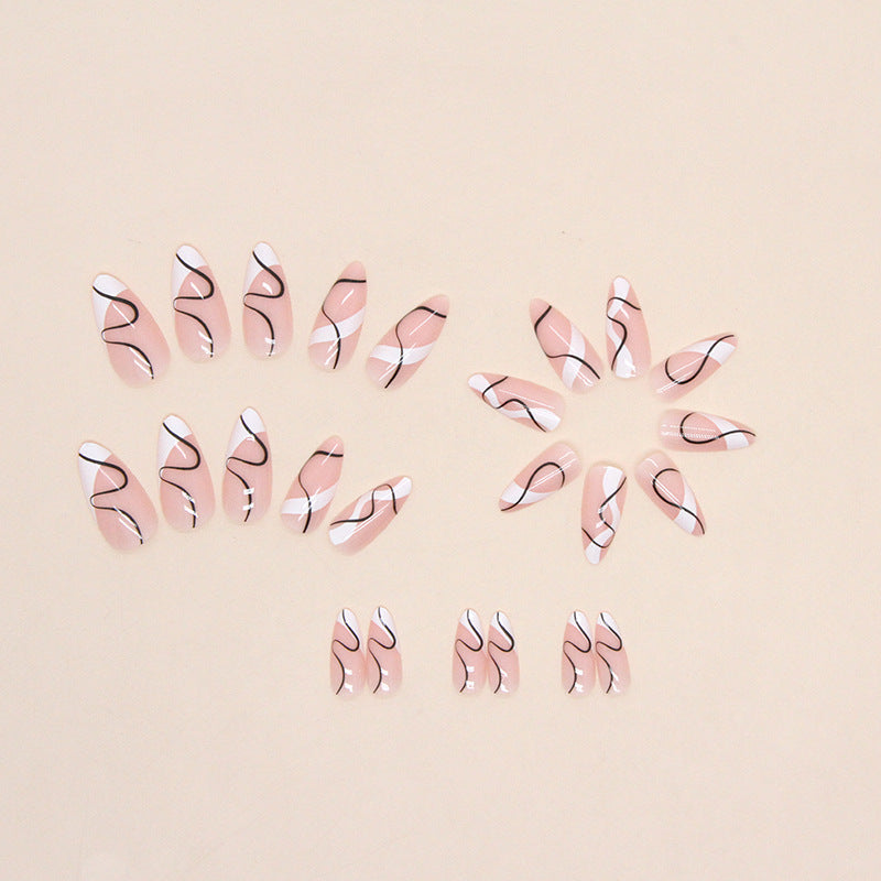 Modern Abstract Swirl Nails