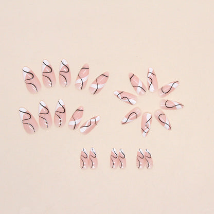 Modern Abstract Swirl Nails