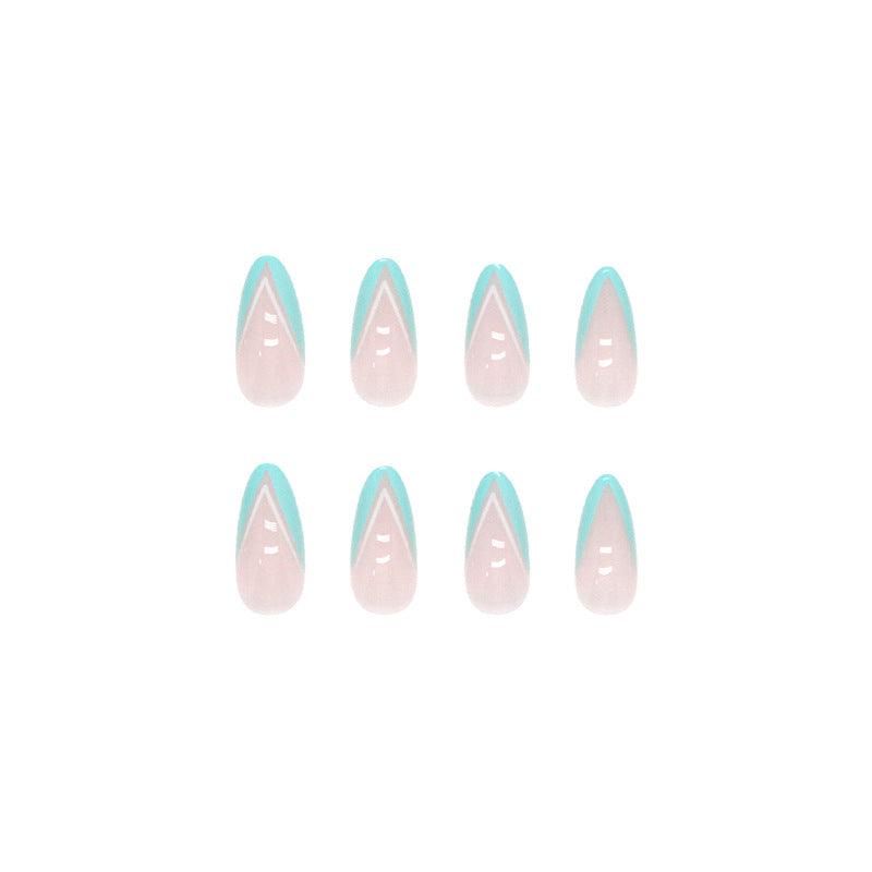 Mint Green Outline Nails – Sleek & Stylish Almond Shape
