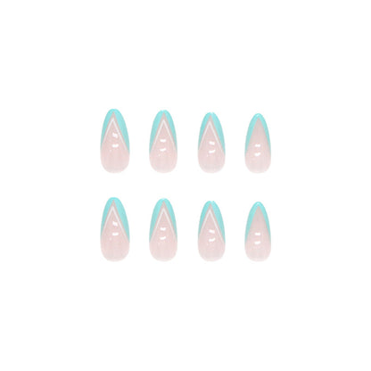 Mint Green Outline Nails – Sleek & Stylish Almond Shape
