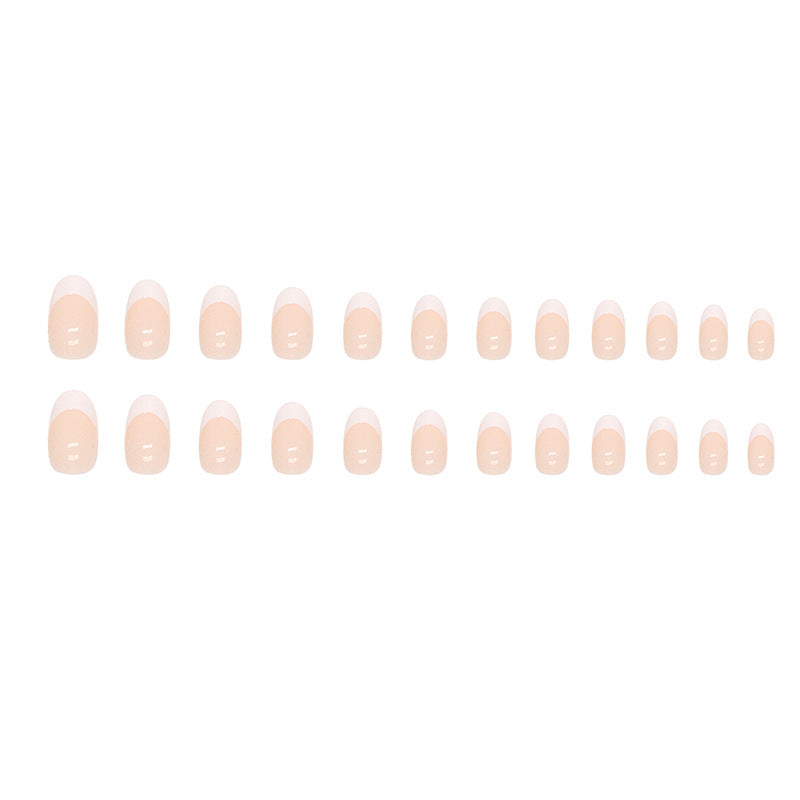 Glossy White French Tip Nails – Classic Almond Design