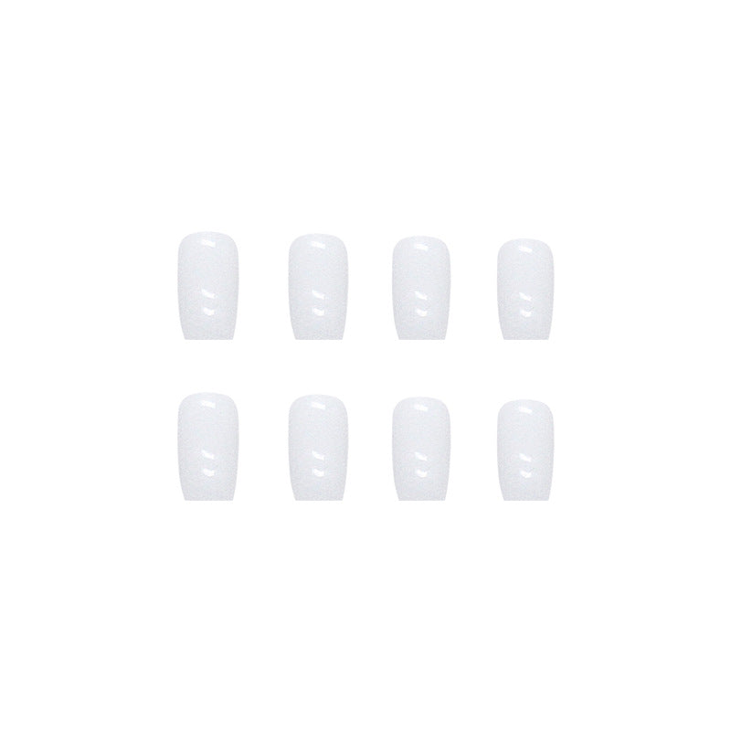 Elegant White Coffin Nails