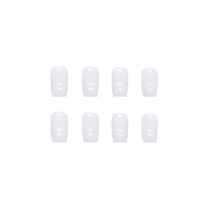 Elegant White Coffin Nails