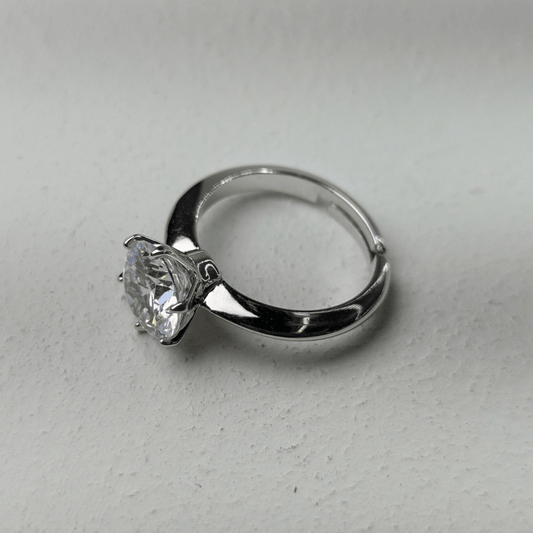 Silver Solitaire Ring