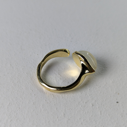 Gold-Plated Moonstone Adjustable Ring