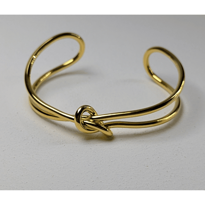 Elegant Knot Gold-tone Cuff Bracelet