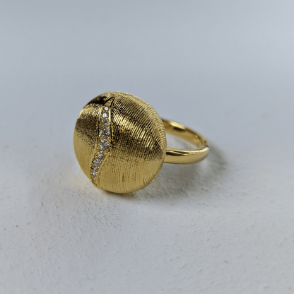 Luxurious Gold-Tone Textured Dome Ring