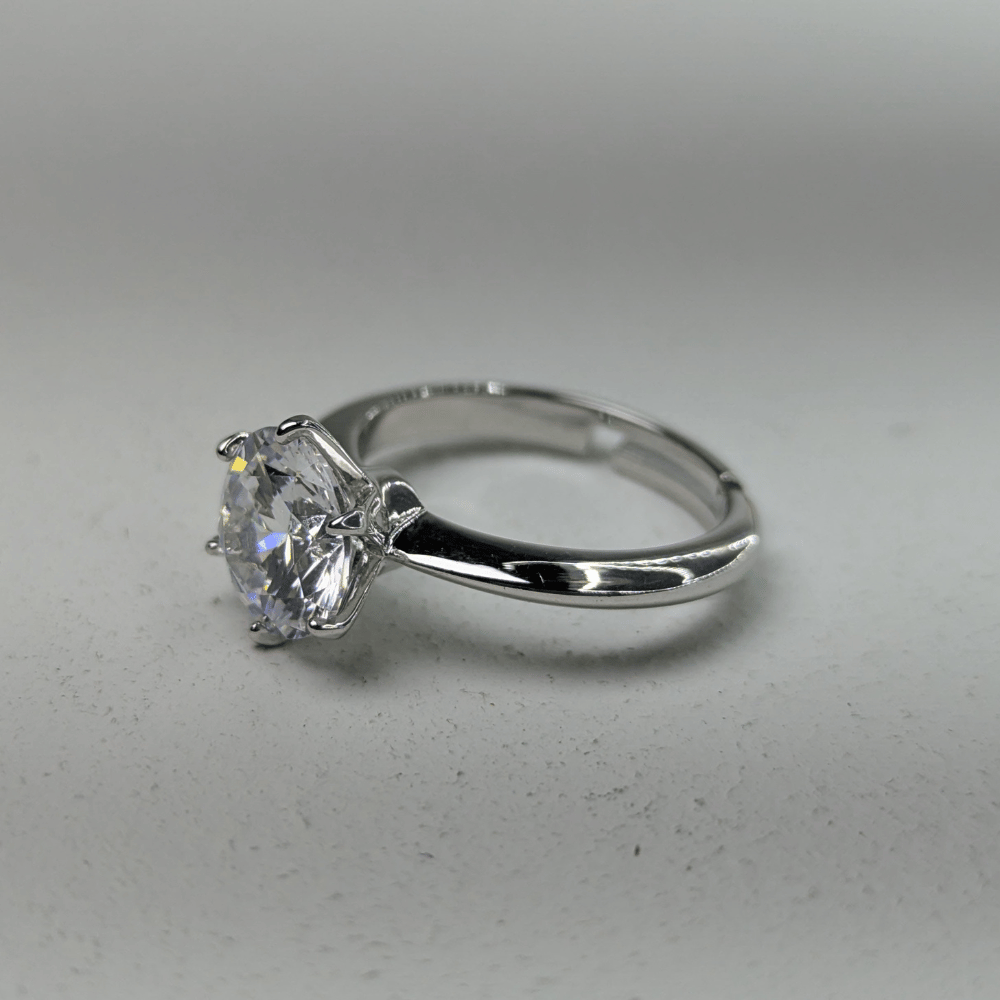 Silver Solitaire Ring