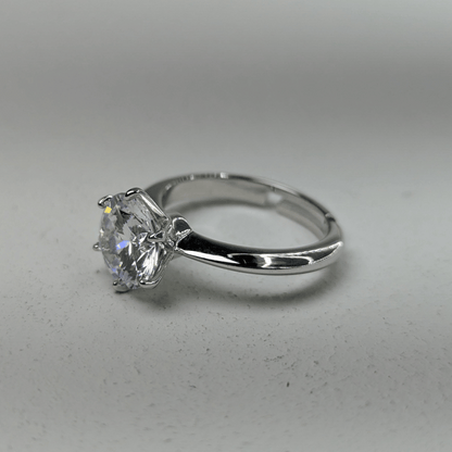 Silver Solitaire Ring