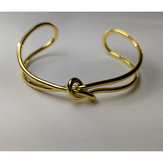 Elegant Knot Gold-tone Cuff Bracelet