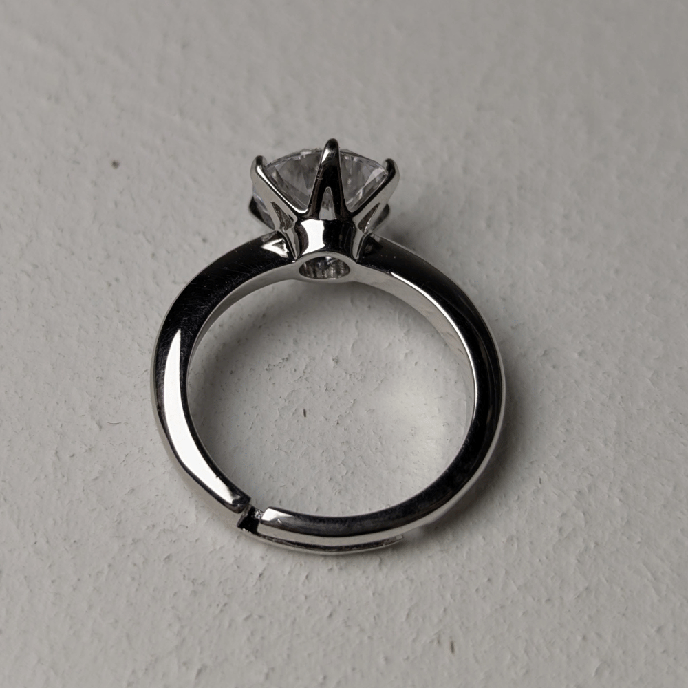 Silver Solitaire Ring