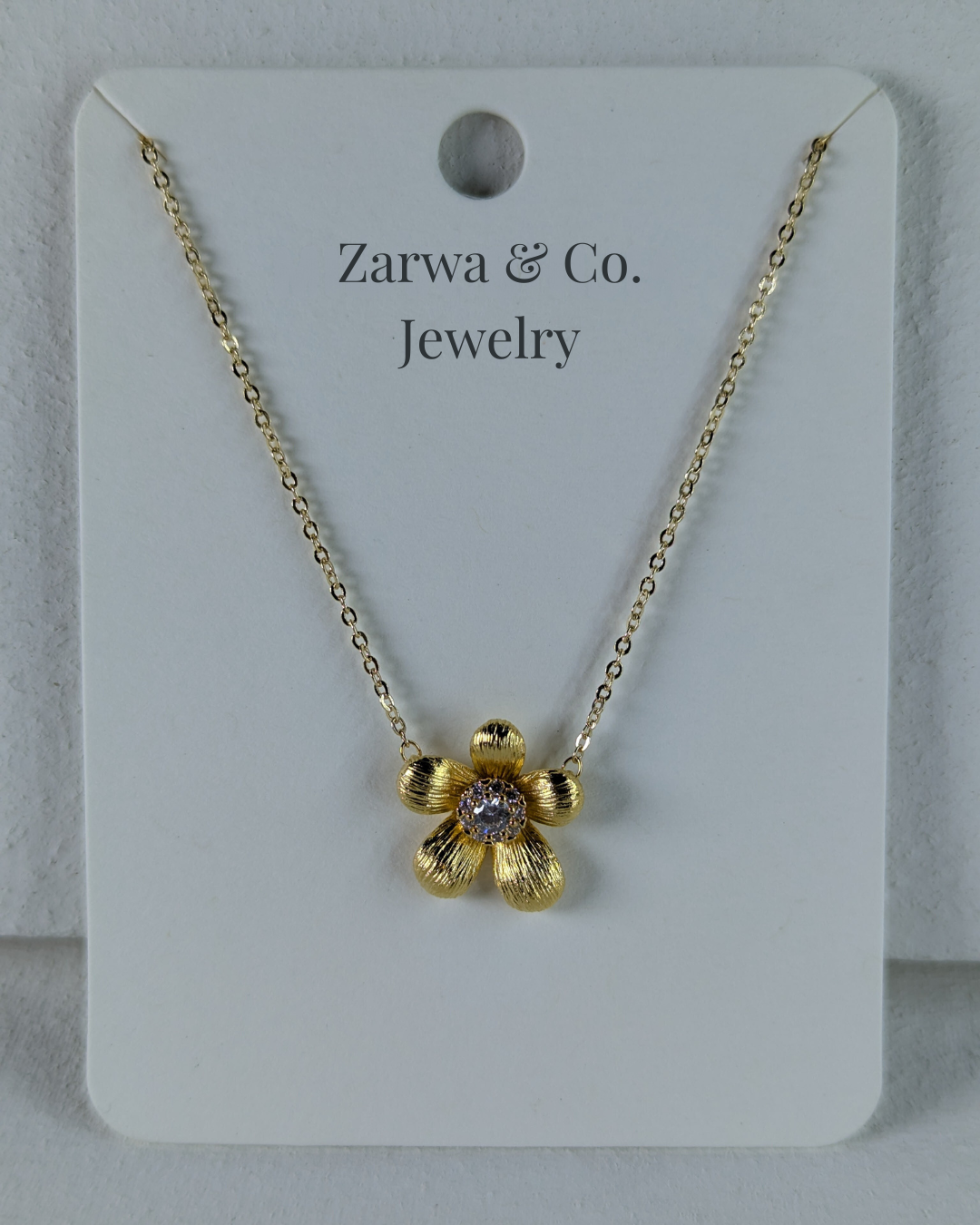 Gold Flower Pendant Necklace