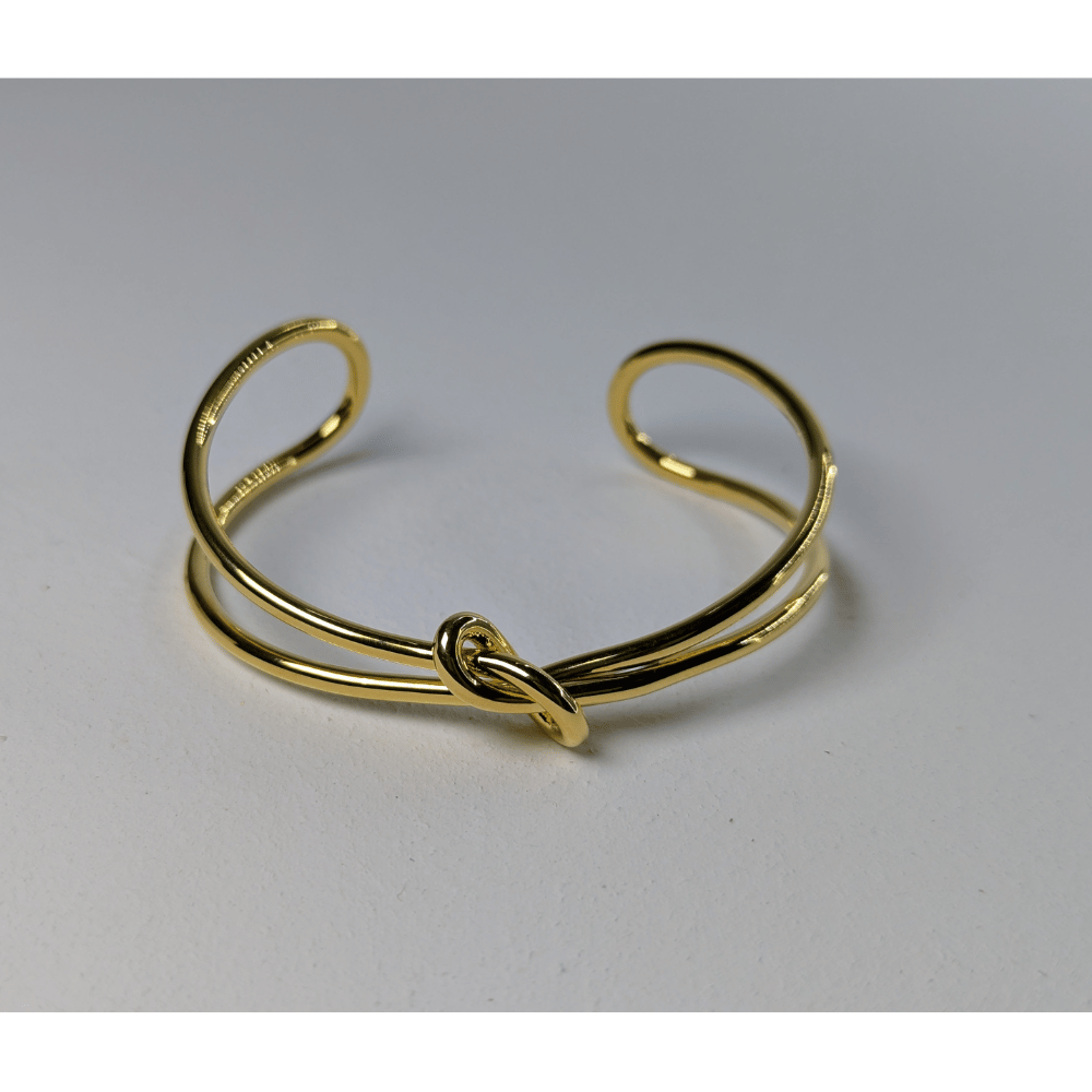 Elegant Knot Gold-tone Cuff Bracelet