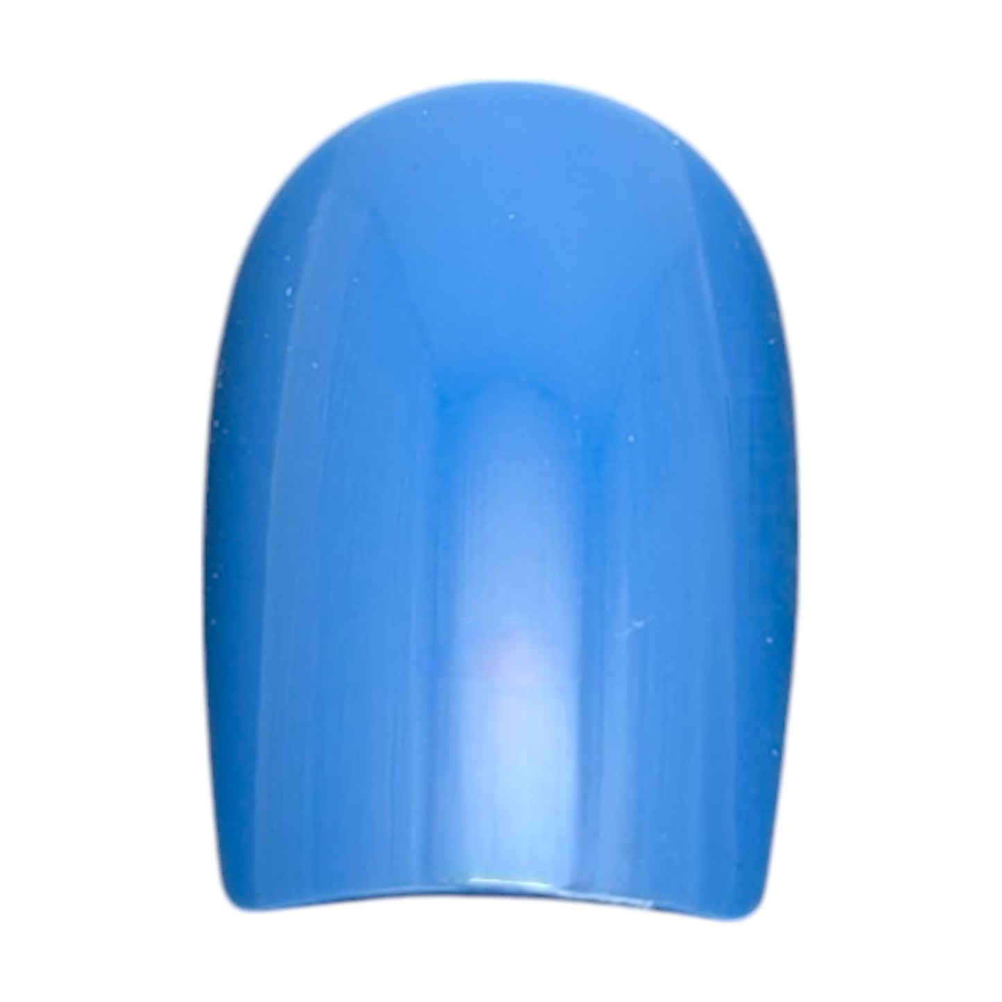 Glossy Blue Coffin Nails