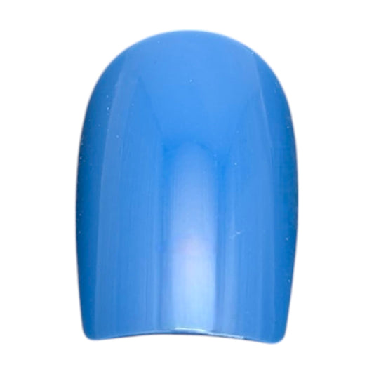 Glossy Blue Coffin Nails