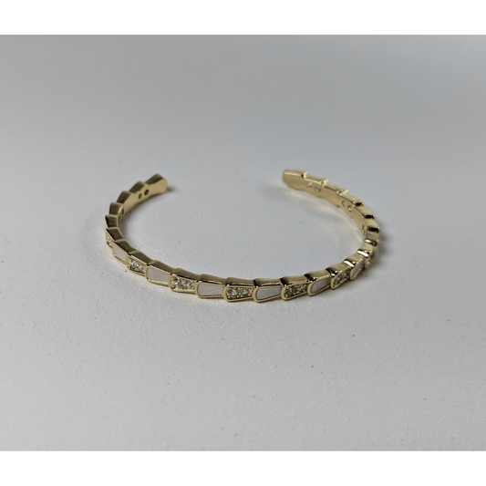 Gold-Tone Link Bracelet with Crystal Accents