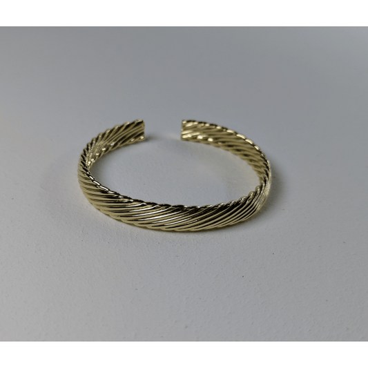 Twisted Rope-Style Gold-Tone Cuff Bracelet