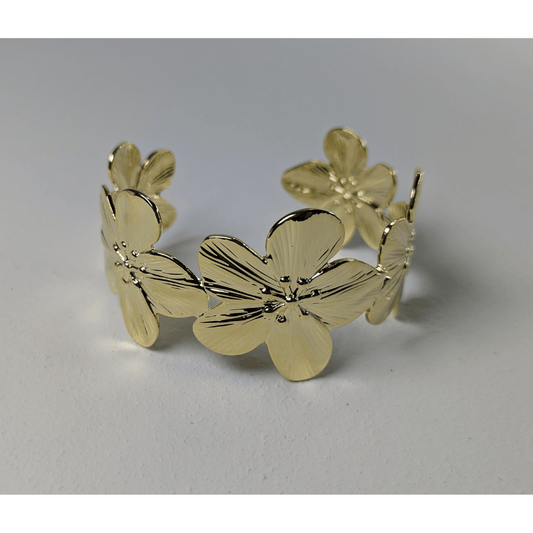 Gold-Tone Floral Cuff Bracelet