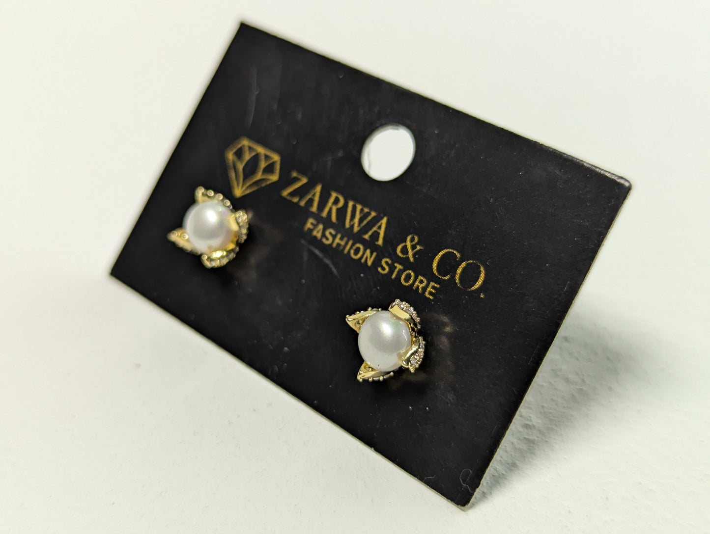 Luxurious Gold-Plated Faux Pearl Stud Earrings